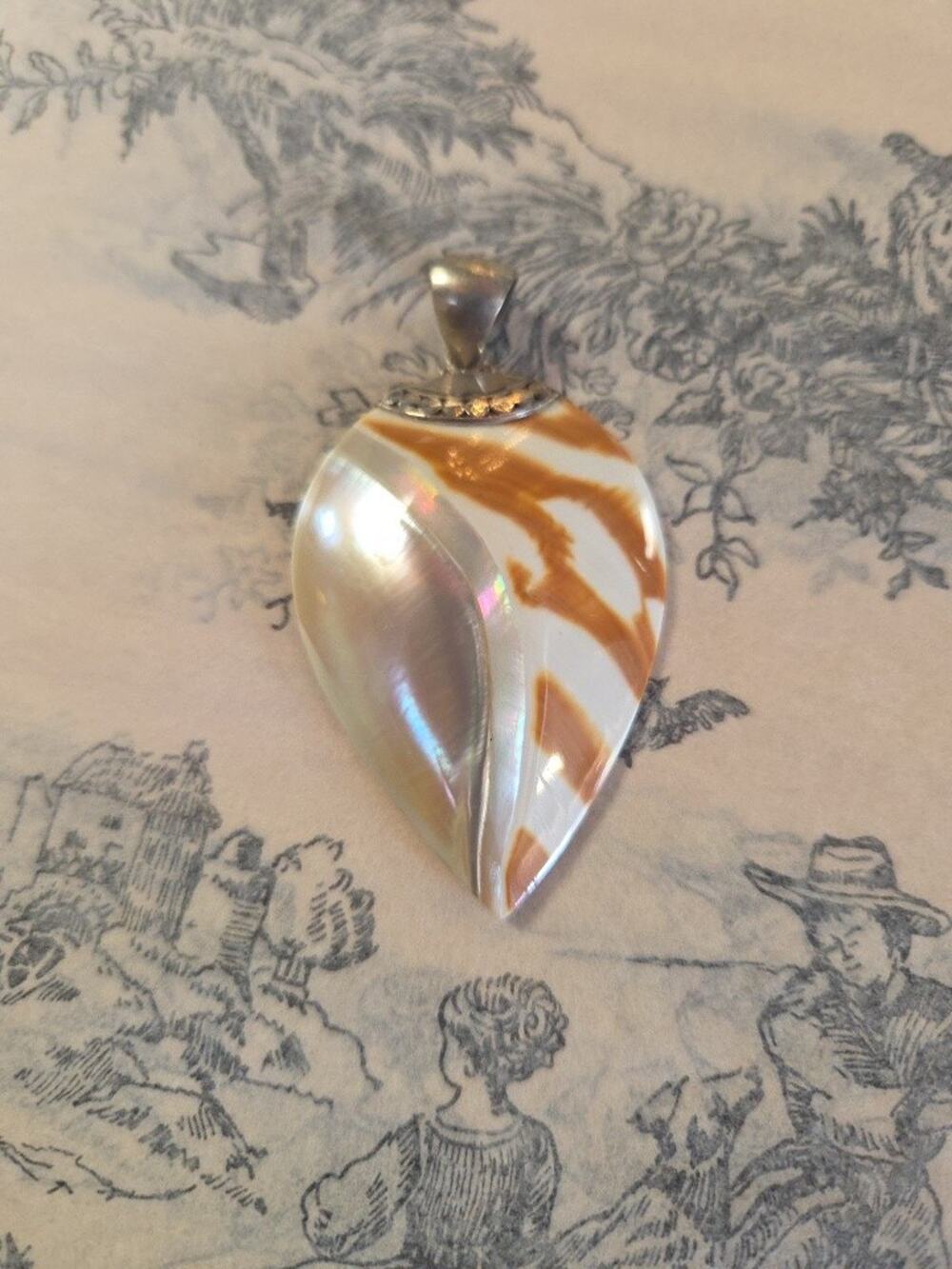 Shell & Pearl Pendant Sterling Silver